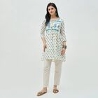 Women's Light Blue Round Neck Classic Kurta, Light Blue, small
