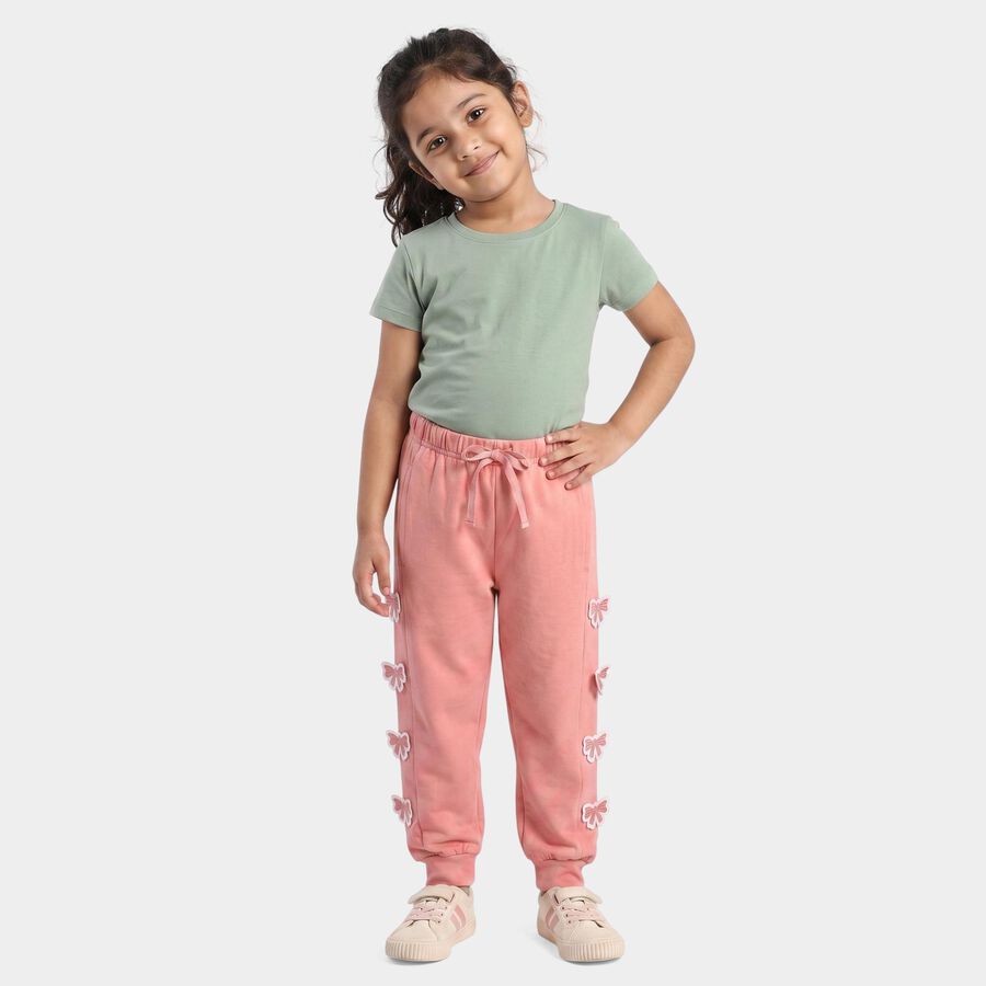 Girls Pink Jogger Butterfly Applique Pyjama, हल्का गुलाबी, large