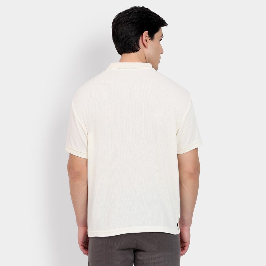 Men's Collared Half Sleeves T-Shirt, ऑफ व्हाइट, large image number null