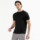 Men's Black Crew Neck Athleisure Drifit T-Shirt, Black, small
