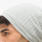 Men's Light Grey Textured Knitted Beanie Cap, Melange Light Grey, small image number null