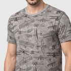 Men's Grey Round Neck Graphic Print Regular T-Shirt, हल्का ग्रे, small