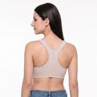 Women's Light Grey Scoop Neck Sports Bra, Light Grey, small