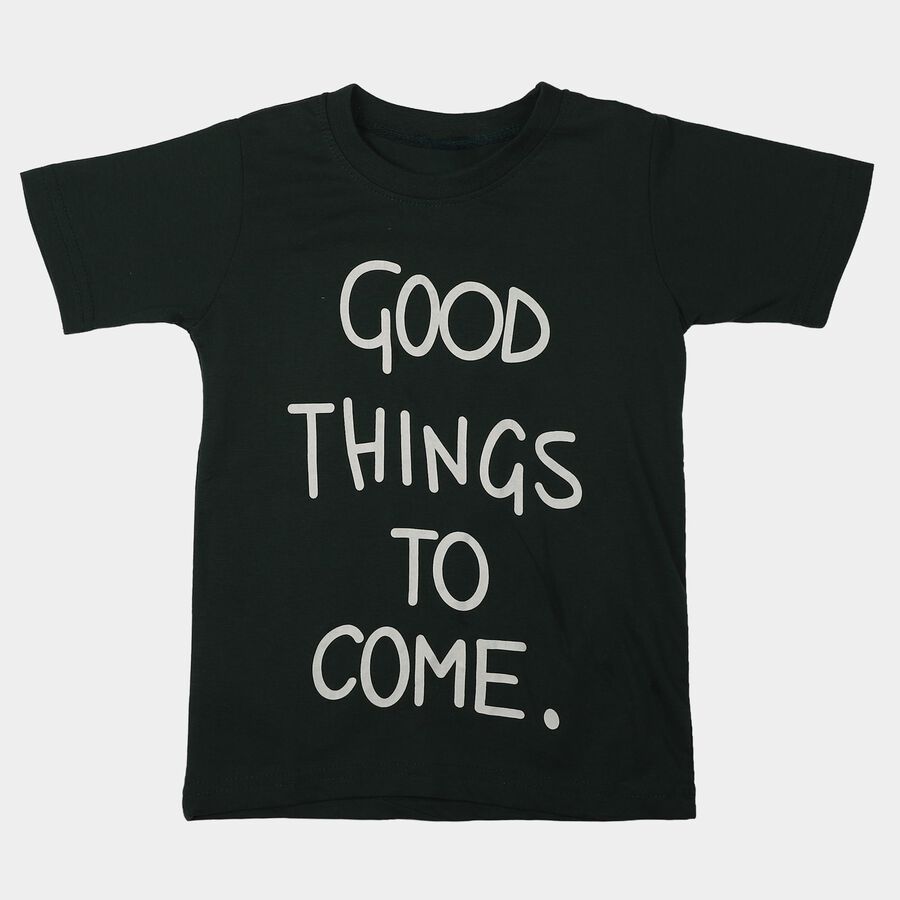 Boys' Half Sleeves T-Shirt, Dark Green, large
