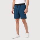 Men's Teal Regular Fit Athletic Bermuda Shorts, टील ब्लू, small