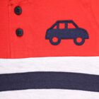 Infants Cotton Polo Style Baba Suit, Red, small image number null