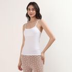 Women's White Cotton Round Neck Minimalist Slip, सफ़ेद, small
