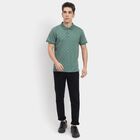 Men's 100% Cotton Collared Half Sleeves T-Shirt , गहरा हरा, small
