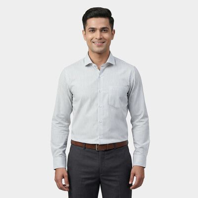 Men's White Cotton Full Sleeve Classic Collar Formal Shirt