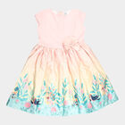 Girls All Over Print Frock, Peach, small image number null