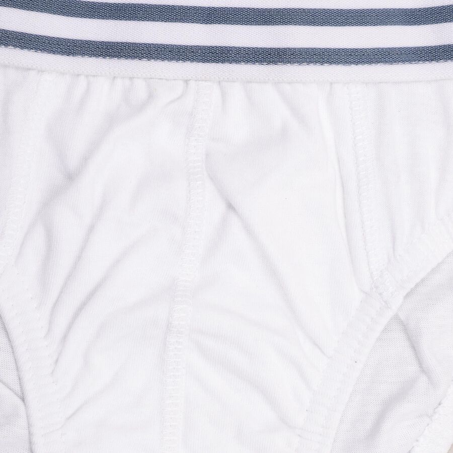 Boys' 100% Cotton Briefs , White, large image number null