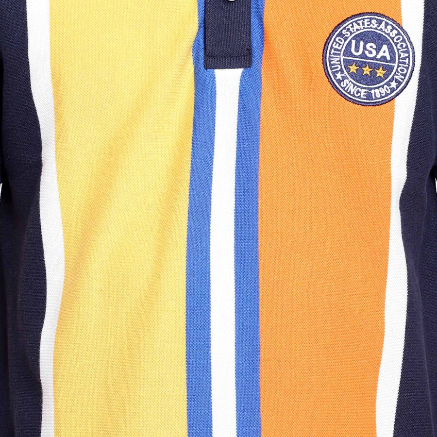 Stripes Polo Shirt, Navy Blue, large image number null