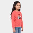 Girls' Coral Crew Neck Graphic Print Sweatshirt, मूँगा (कोरल), small