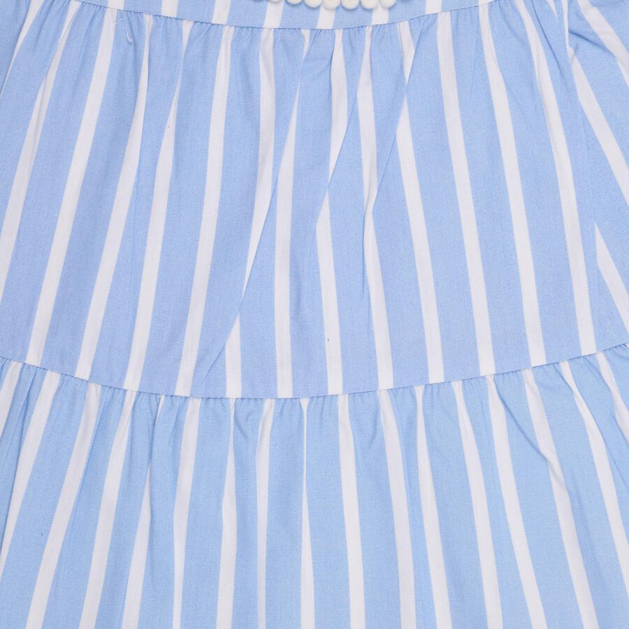 Infant Girls' 100% Cotton Frock , हल्का नीला, large