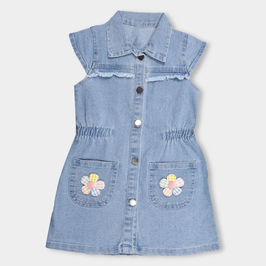 Girls' Frock , Light Blue, large image number null