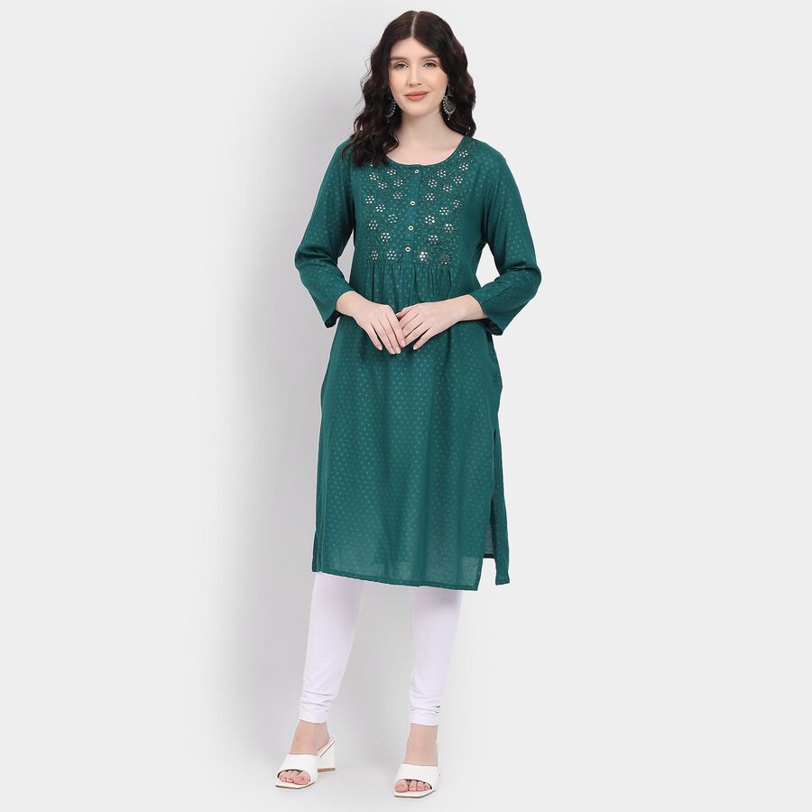 Ladies' Kurta , गहरा हरा, large image number null