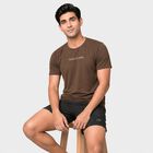 Men's Brown Round Neck Regular Drifit T-Shirt, Brown, small