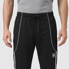 Men's Black Regular Fit Side-Striped Track Pants, Black, small