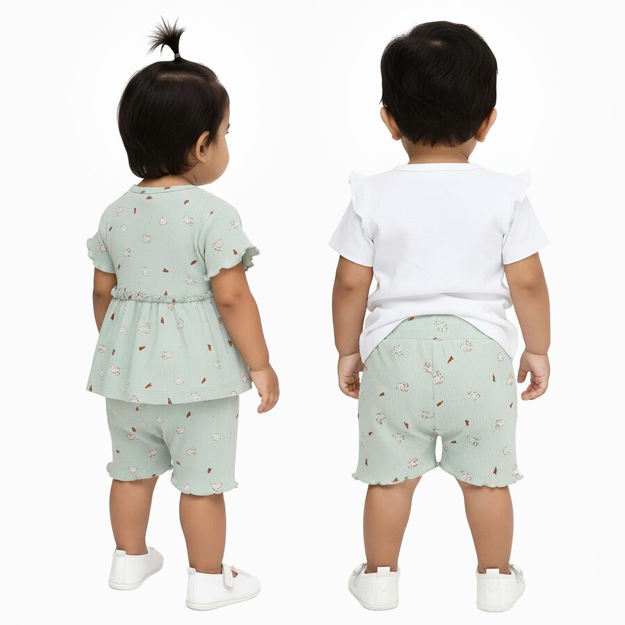 Infants' 100% Cotton Short Set, Light Green, large image number null
