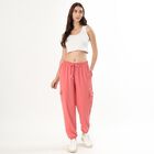 Women's Coral Pink Relaxed Fit Cargo Track Pants, Coral, small image number null