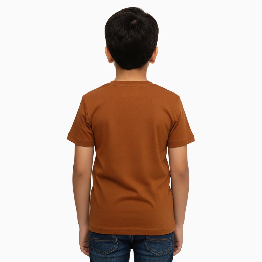 Boys' Half Sleeves T-Shirt, भूरा, large image number null