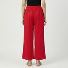 Women's Pink Relaxed Fit Solid Palazzos, रानी (फ्यूशिया), small