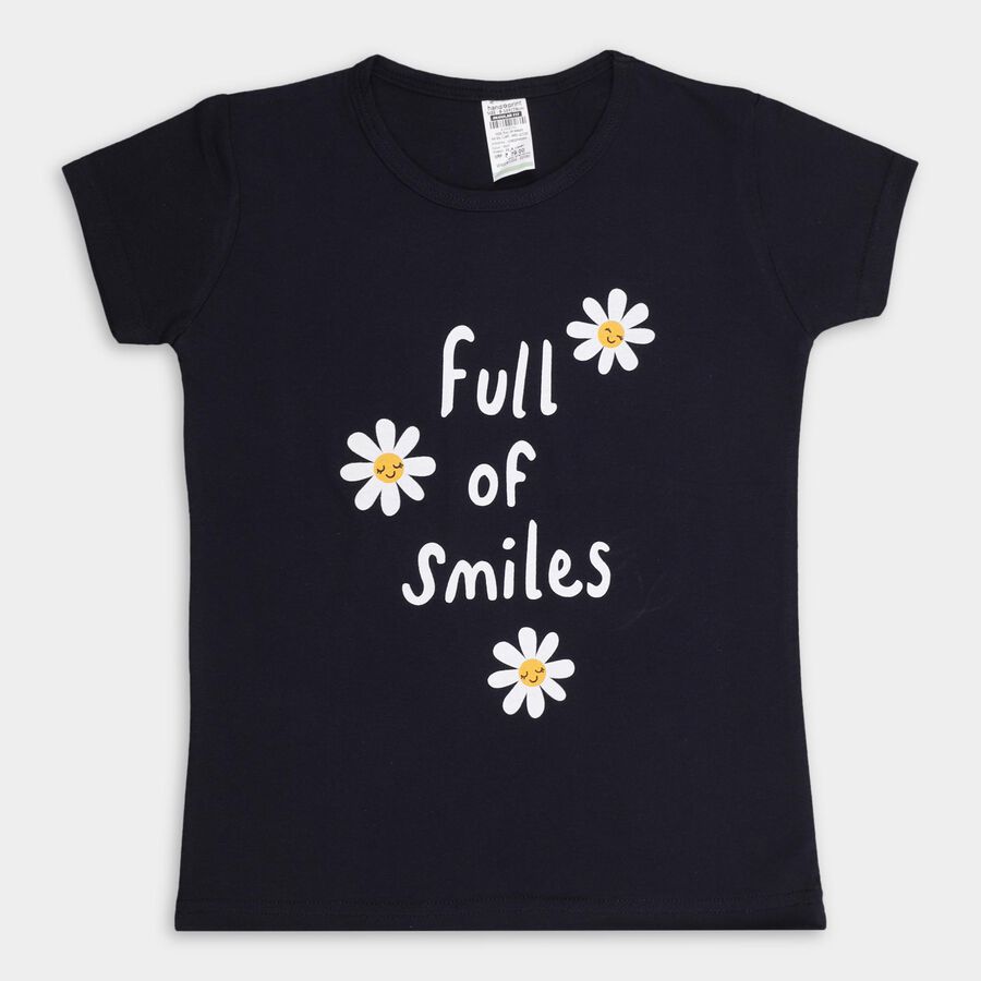 Girls' T-Shirt , Navy Blue, large image number null