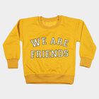 Boys' Yellow Crew Neck Pullover Sweatshirt, Yellow, small