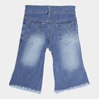 Girls Solid Flared Capri, Mid Blue, small image number null
