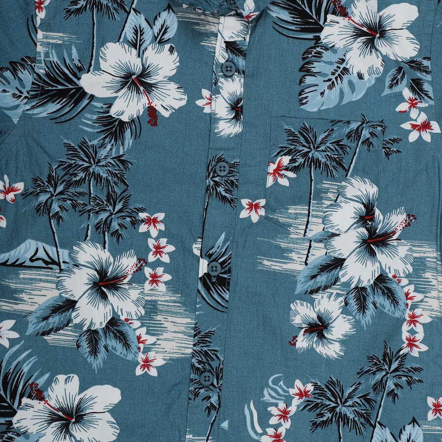 Boys Navy Blue Button-Down Casual Shirt, Navy Blue, large