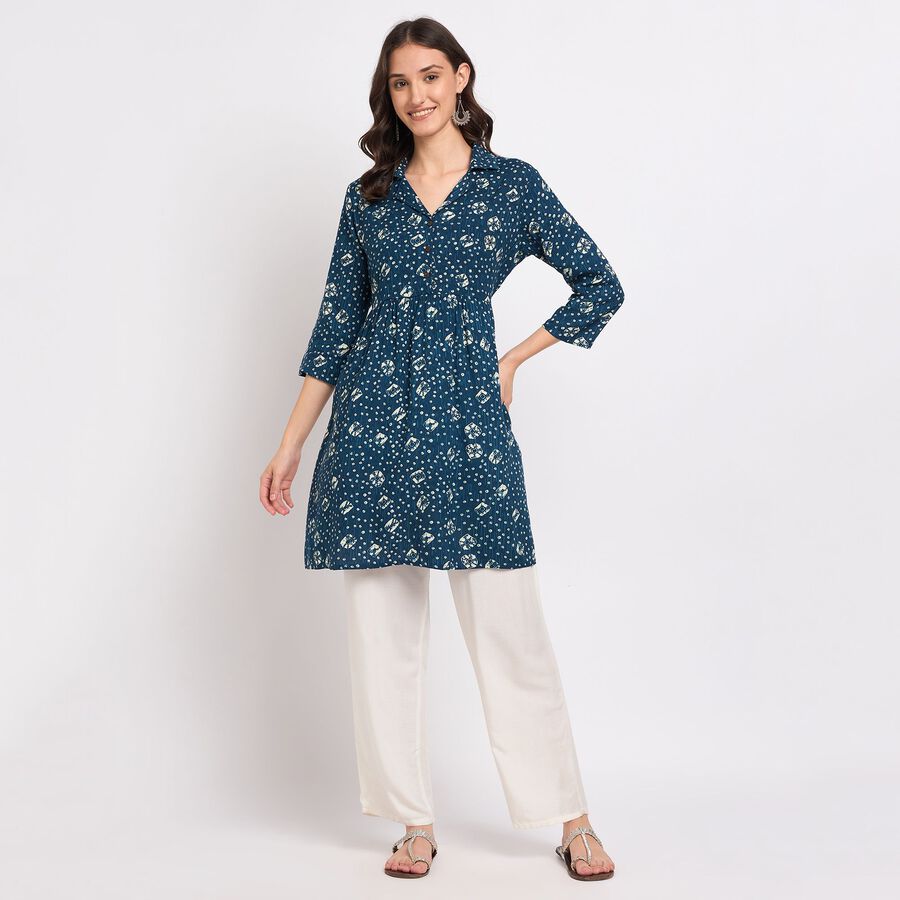 Ladies' Kurta, Dark Blue, large image number null