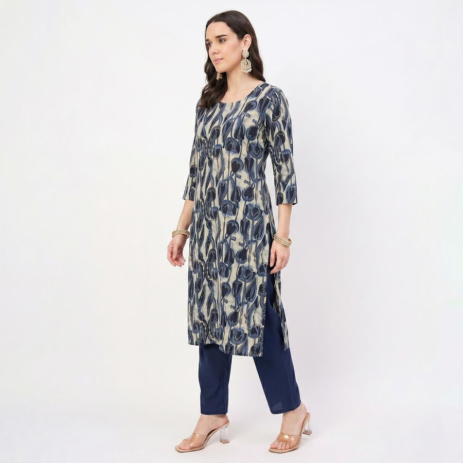 Ladies' Kurta, गहरा नीला, large