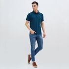 Men's Collared Half Sleeves T-Shirt, Dark Blue, small