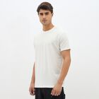 Men's Rich Eggshell White Round Neck Casual T-Shirt, Off White, small image number null