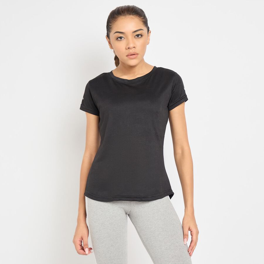 Ladies' Round Neck T-Shirt , Black, large image number null