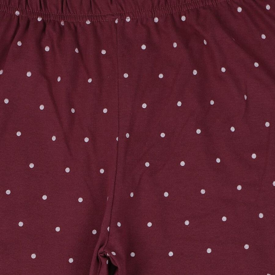 Girls' Pink Cotton Blend Relaxed Fit Pyjama, Pink, large