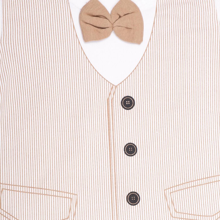 Infant Boys' 100% Cotton Baba Suit , Brown, large image number null