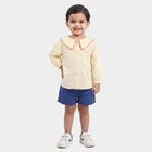Infants Yellow Cotton Peter Pan Collar Shirt, पीला, small