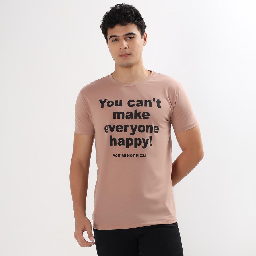 Men's Round Neck Half Sleeves T-Shirt , Light Pink, large image number null