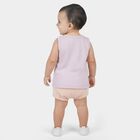 Infant Girl Pink Cotton Sleeveless Top and Shorts Set, Light Pink, small