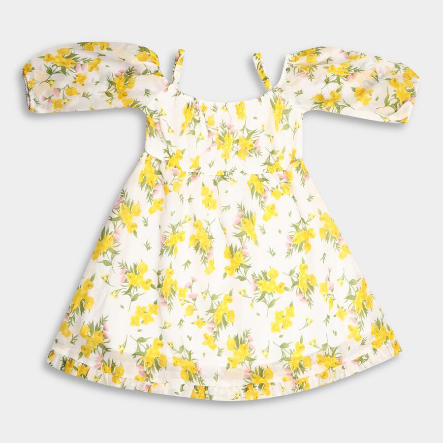 Girls' Dress, Yellow, large image number null