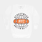 Boys Round Neck Sweatshirt, White, small image number null