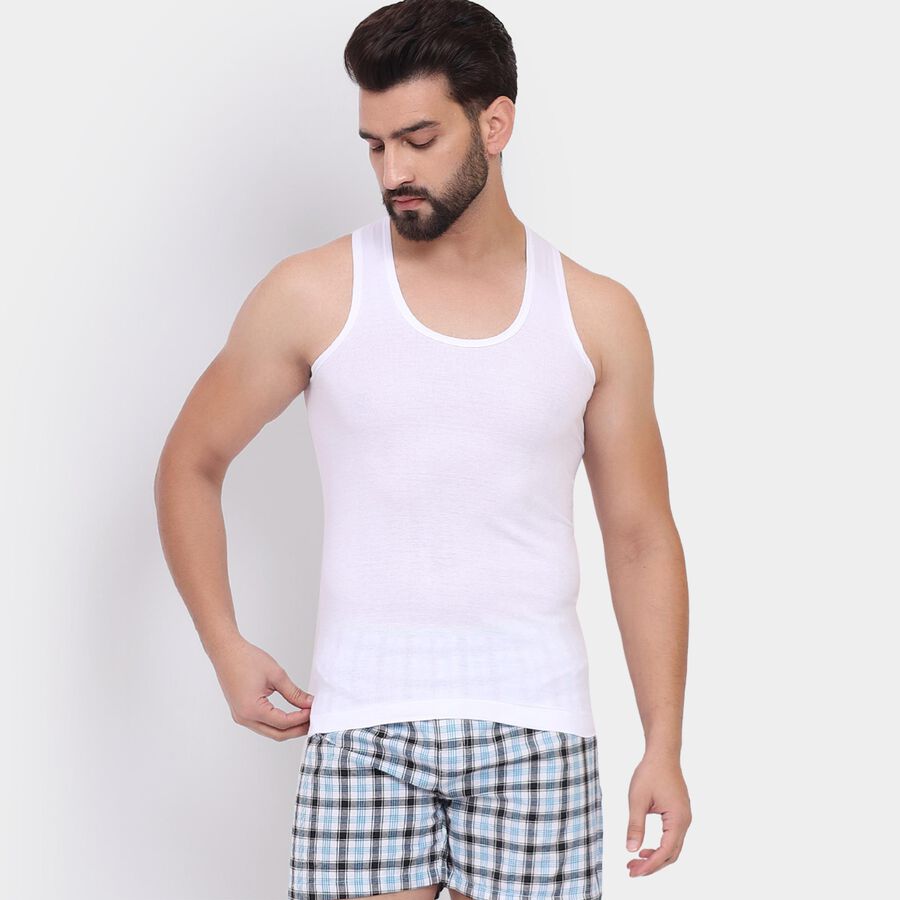 Men's 100% Cotton Vest , White, large image number null