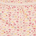 Girls' Peach Regular Fit Floral Printed Bloomer, पीच, small
