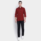 Cotton Checks Casual Shirt, Maroon, small image number null