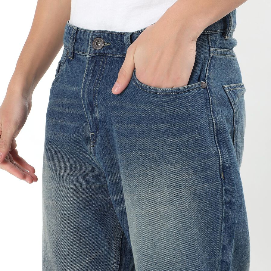 Men's 100% Cotton Jeans, गहरा नीला, large image number null