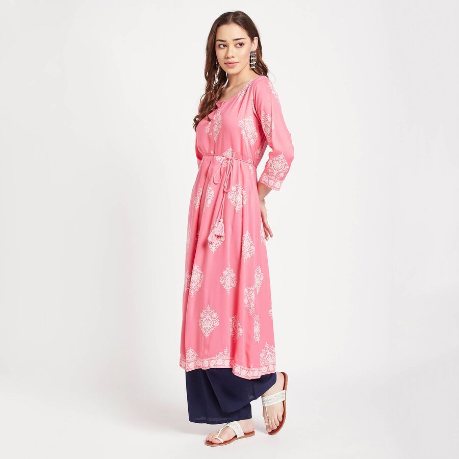 All Over Print Kurta, गुलाबी, large image number null