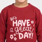 Girls' Maroon Crew Neck Pullover Sweatshirt, Maroon, small