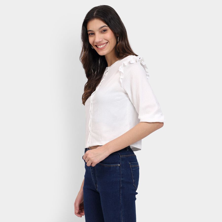 Ladies'  Crop  Top, White, large image number null