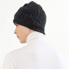 Men's Charcoal Grey Textured Beanie Cap, Charcoal, small image number null